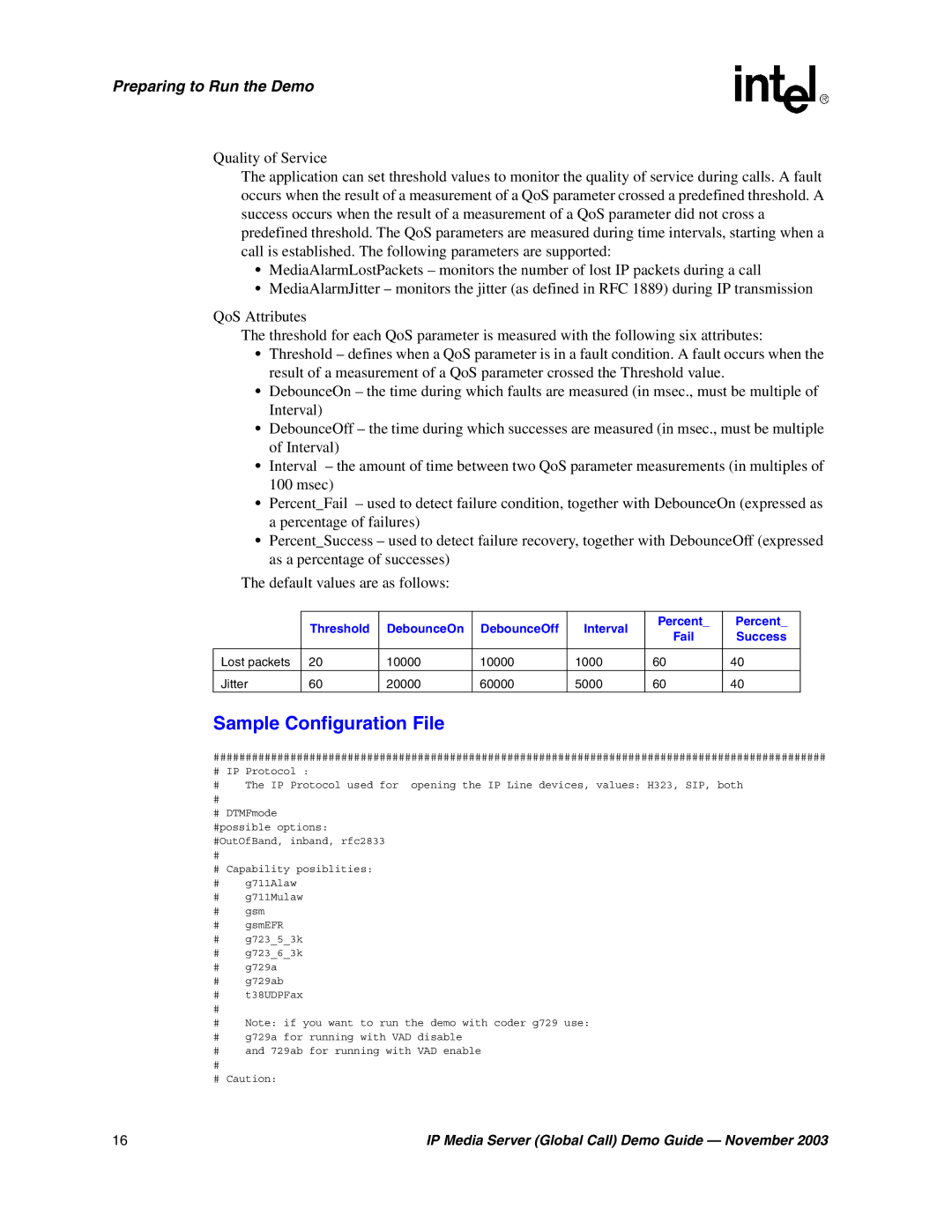 Intel 05-2065-002 manual Sample Configuration File 