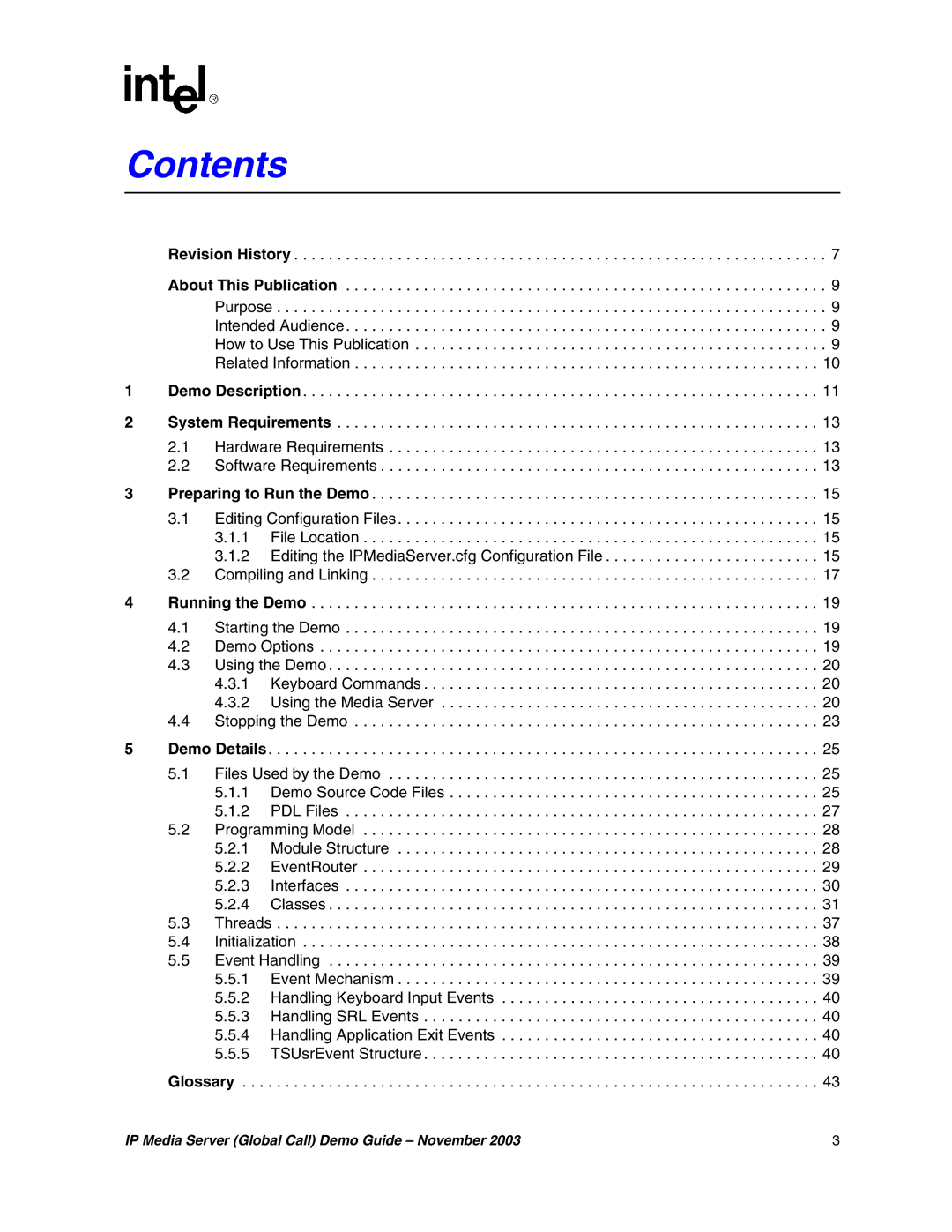 Intel 05-2065-002 manual Contents 