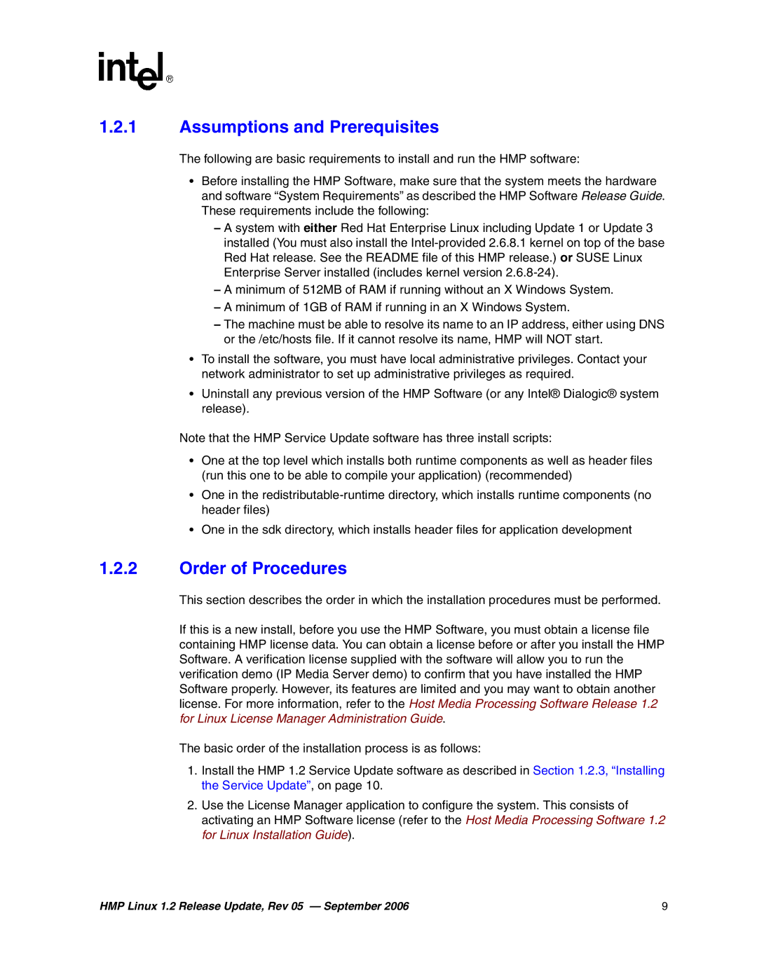 Intel 05-2352-005 manual Assumptions and Prerequisites, Order of Procedures 