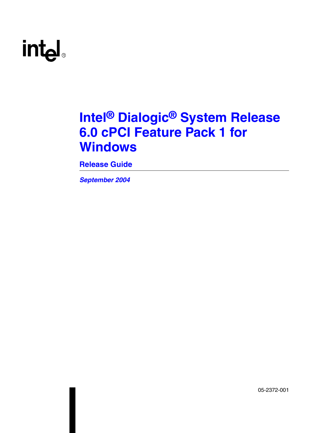 Intel 05-2372-001 manual Release Guide 