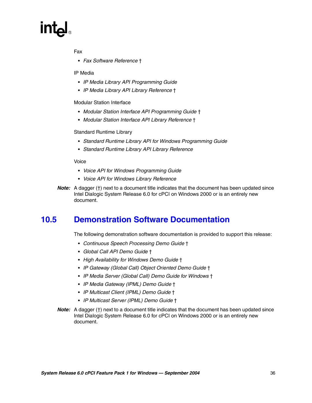 Intel 05-2372-001 manual Demonstration Software Documentation 