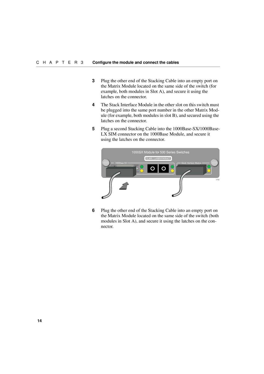 Intel 1000LX, 1000SX manual A P T E R 3 Configure the module and connect the cables 