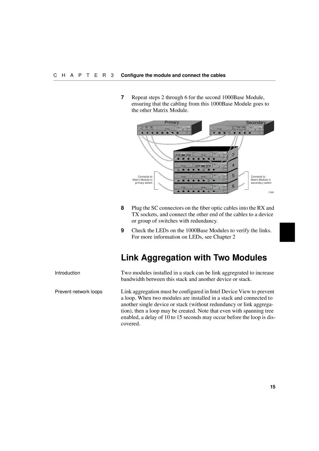 Intel 1000SX, 1000LX manual Link Aggregation with Two Modules 