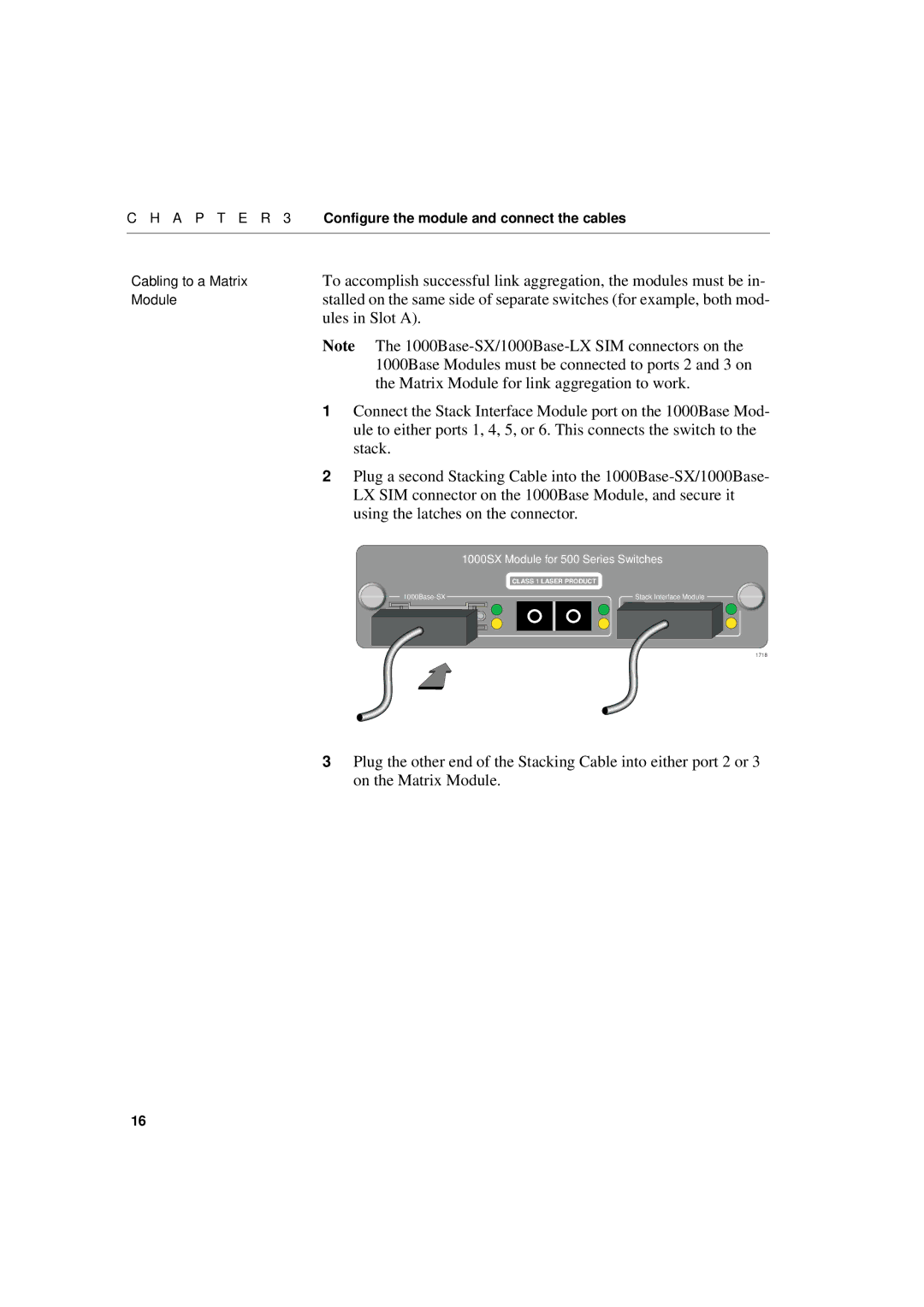 Intel 1000LX, 1000SX manual Cabling to a Matrix 