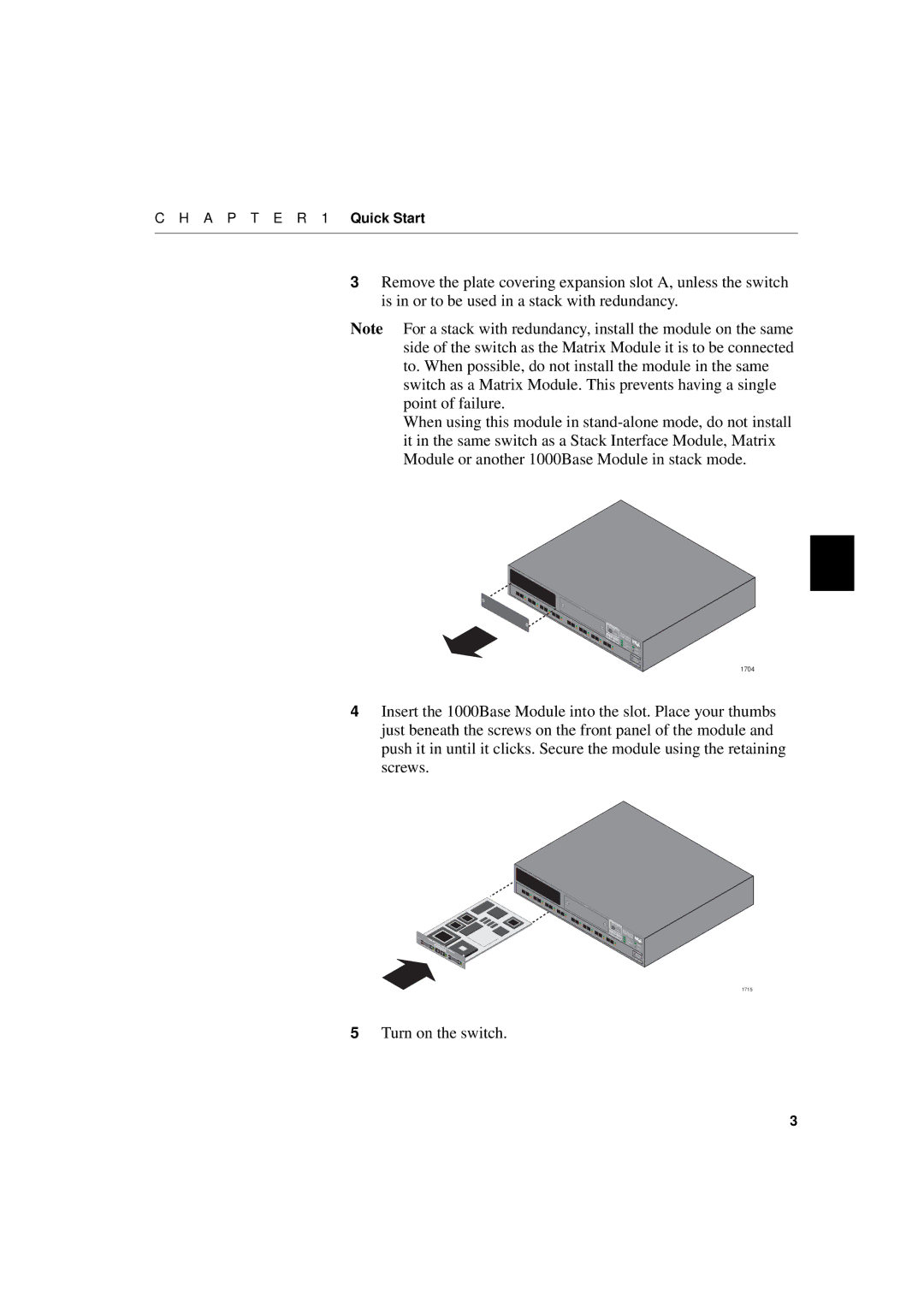 Intel 1000SX, 1000LX manual Turn on the switch 