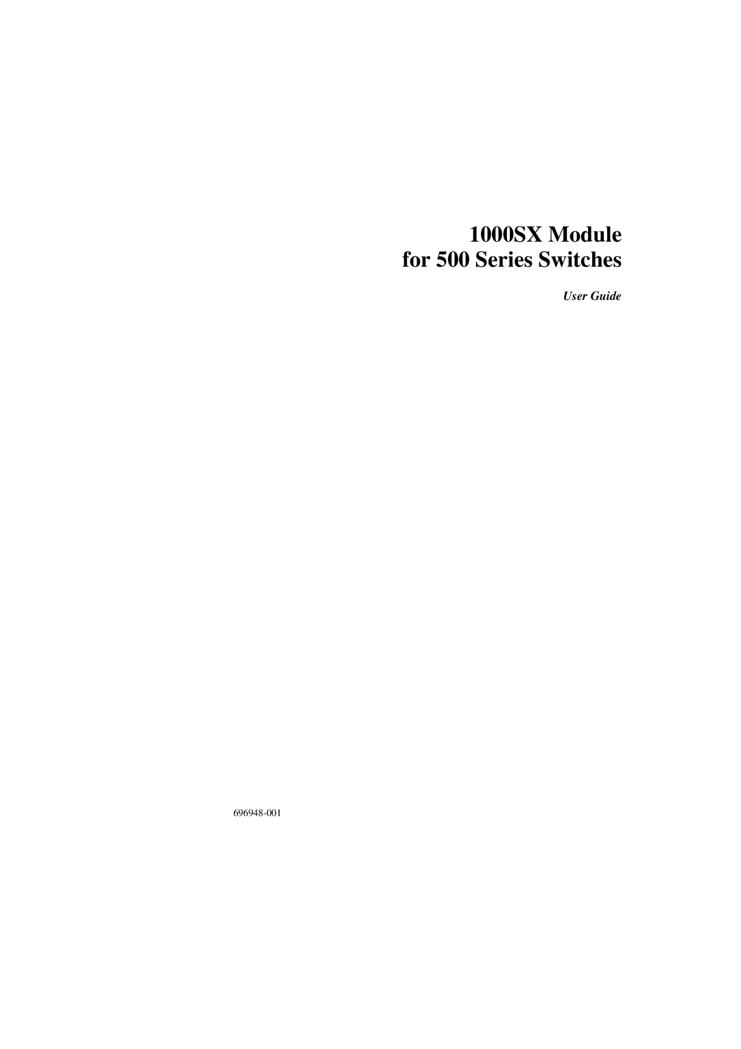 Intel manual 1000SX Module for 500 Series Switches 