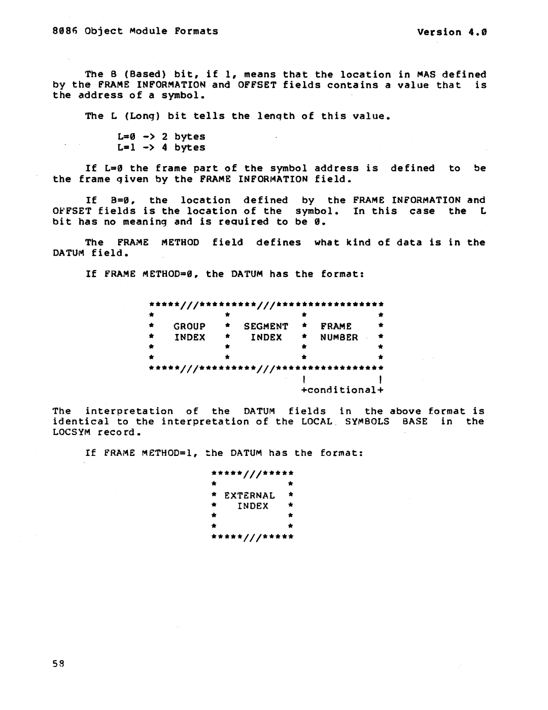 Intel 121748-001 manual If Frame ~ETHOD=0, the Datum has the format 