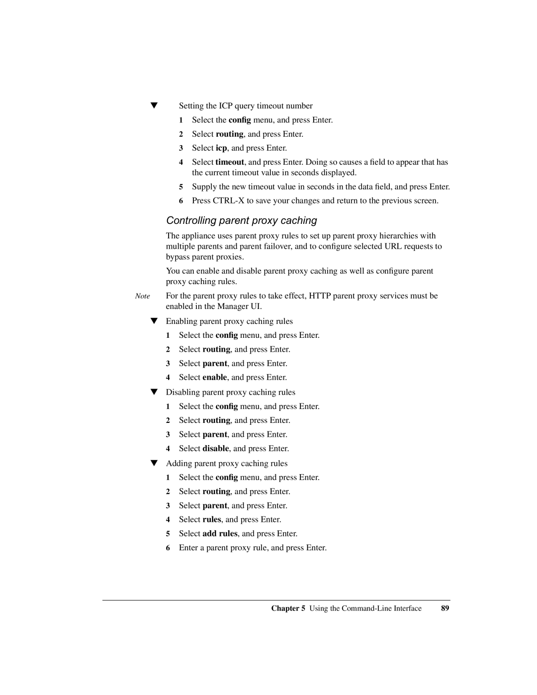 Intel 1520 manual Controlling parent proxy caching 