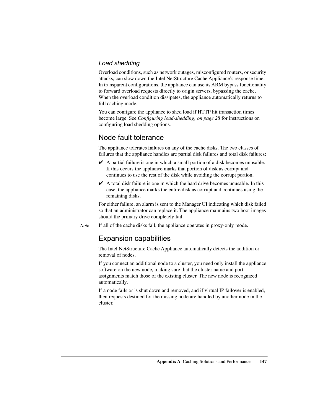 Intel 1520 manual Node fault tolerance, Expansion capabilities, Load shedding 