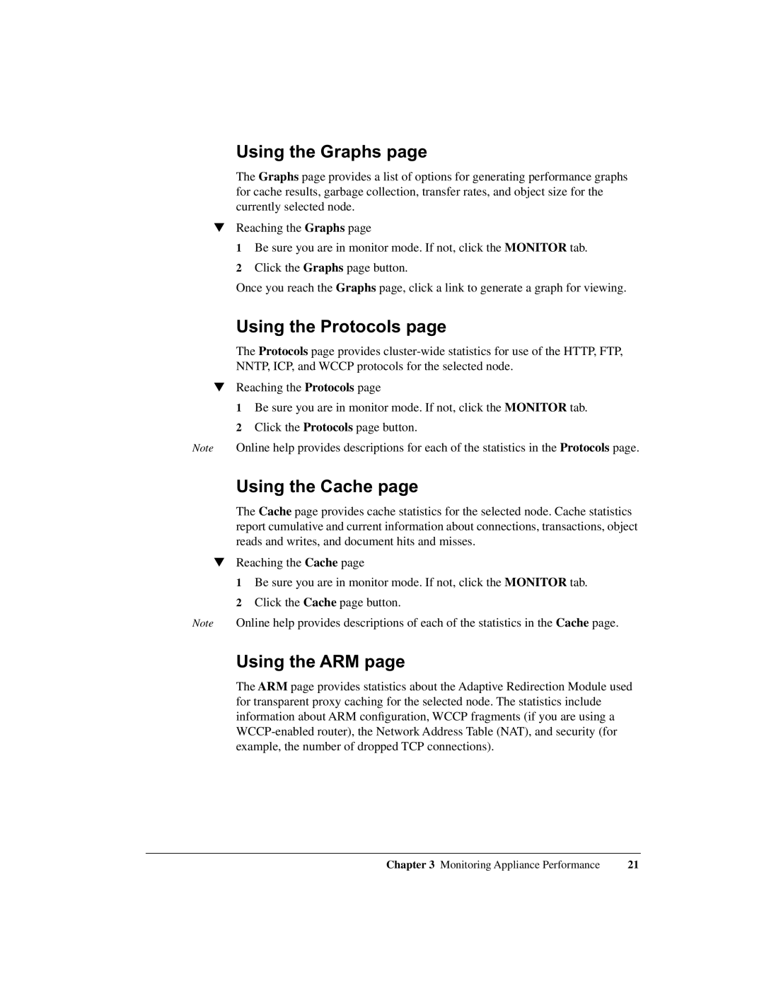 Intel 1520 manual Using the Graphs, Using the Protocols, Using the Cache, Using the ARM 