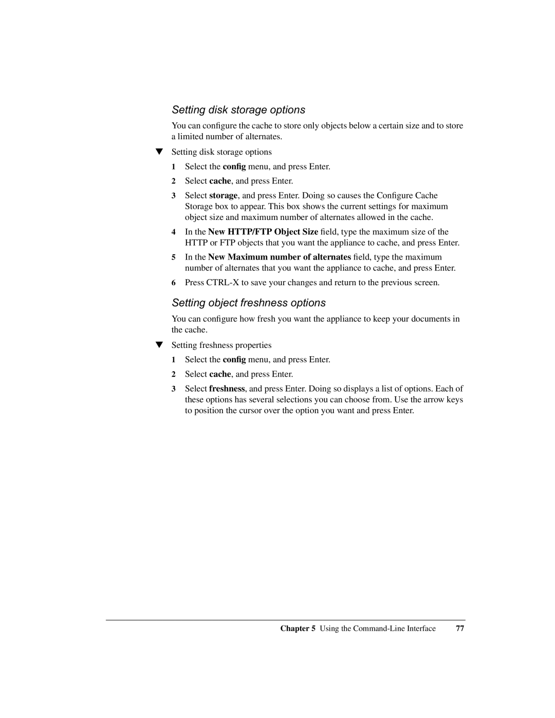 Intel 1520 manual Setting disk storage options, Setting object freshness options 