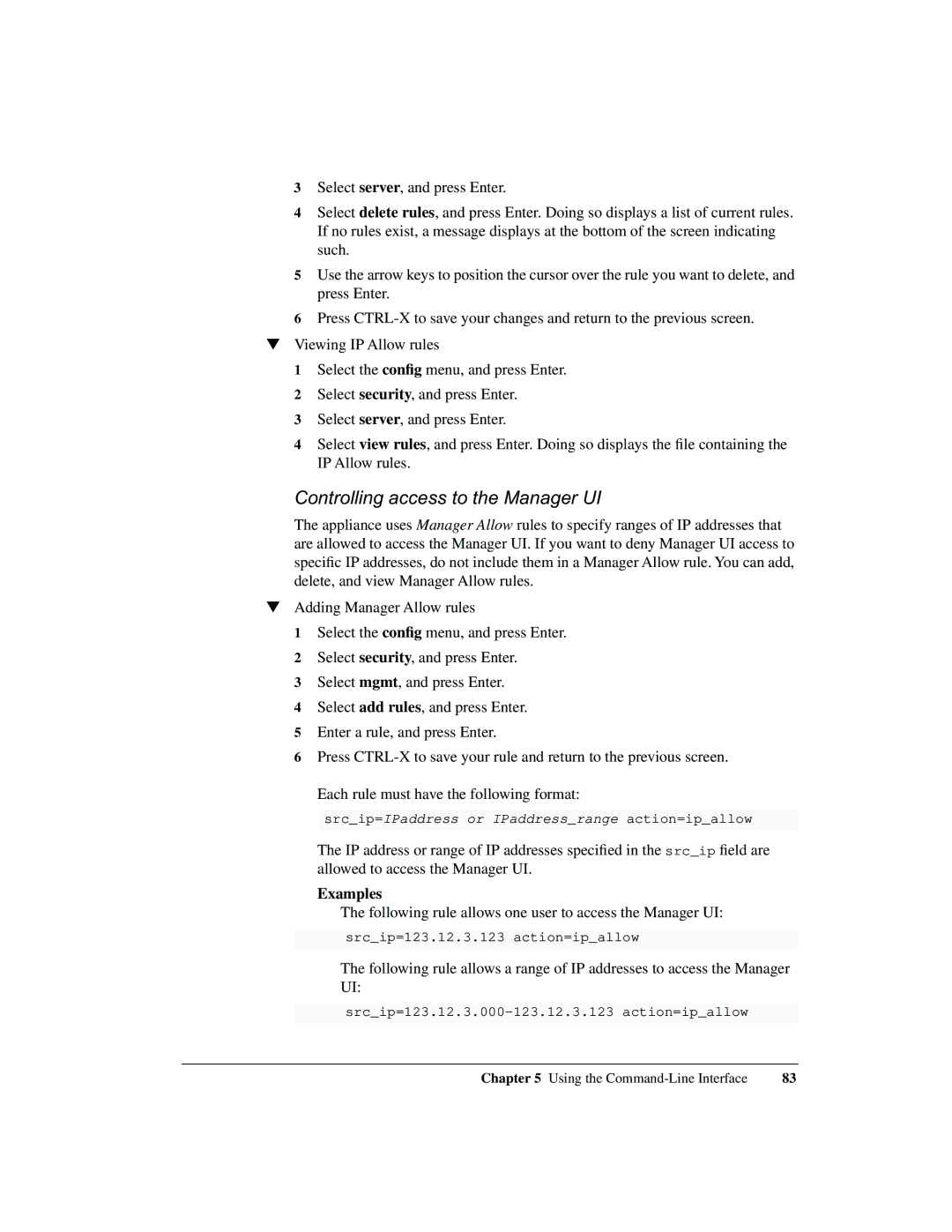 Intel 1520 manual Controlling access to the Manager UI 