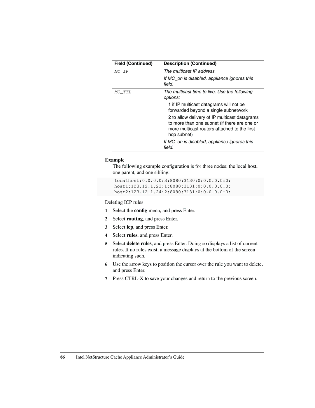 Intel 1520 manual Example, Mcttl 