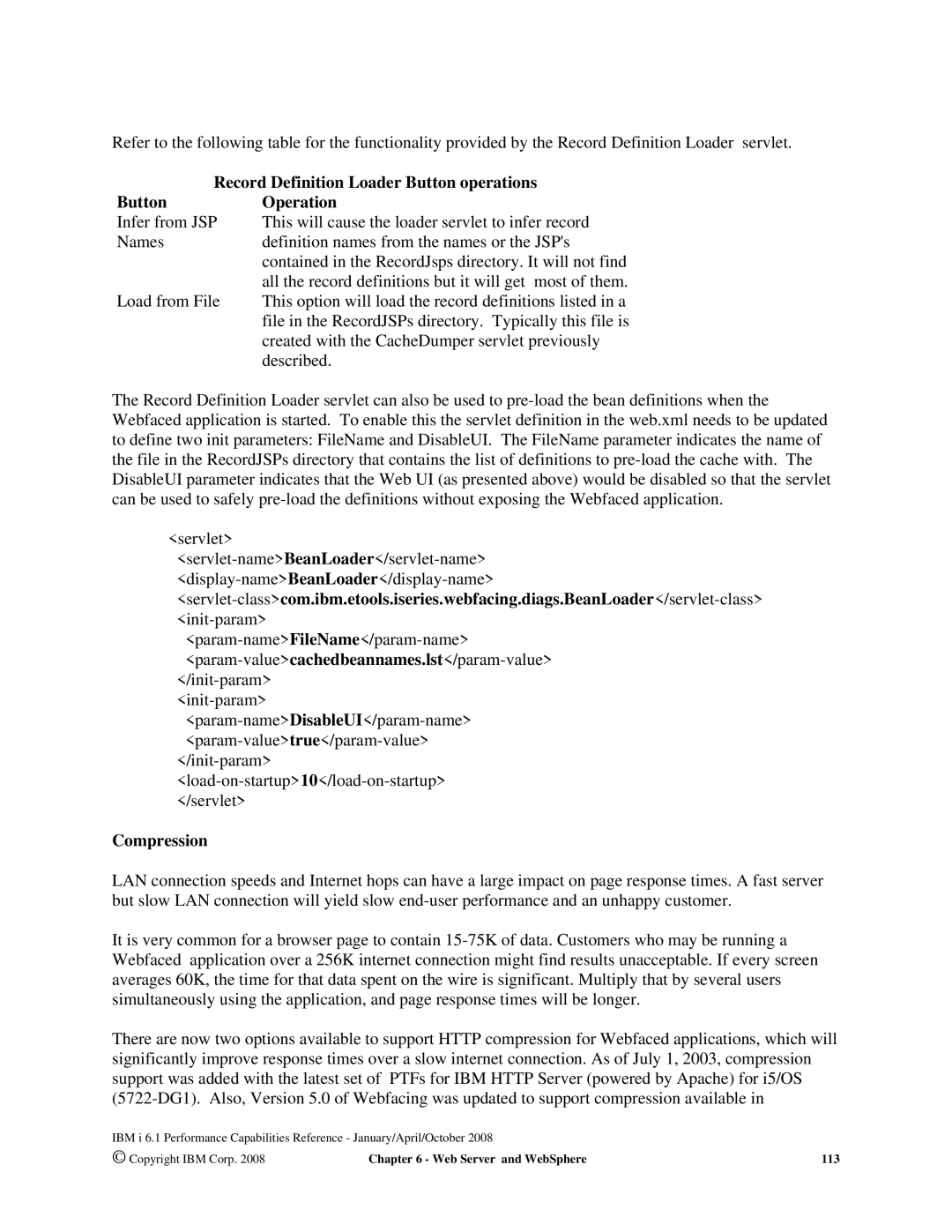 Intel 7xx Servers, 170 Servers, AS/400 RISC Server manual Record Definition Loader Button operations Operation, Compression 