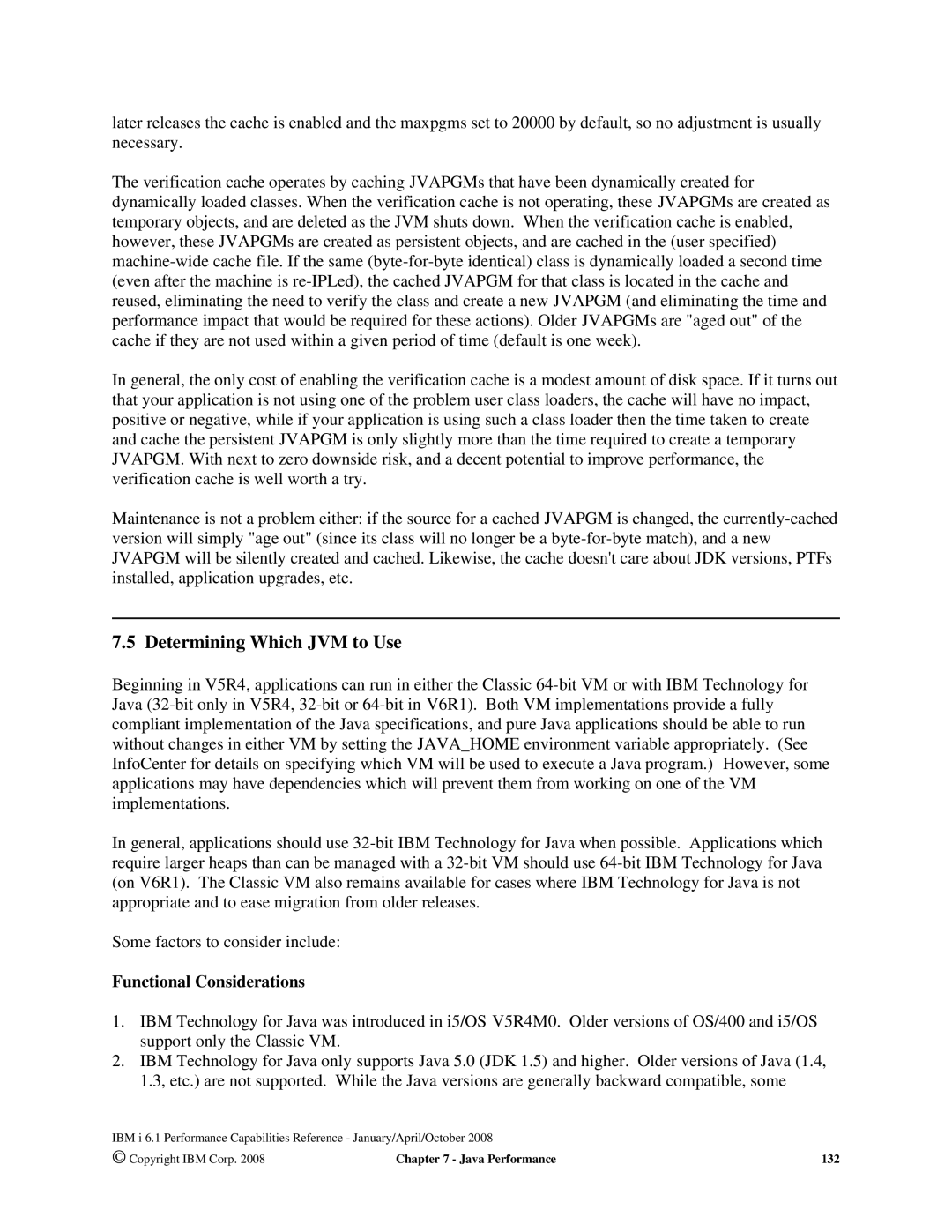 Intel 170 Servers, AS/400 RISC Server, 7xx Servers manual Determining Which JVM to Use, Functional Considerations 