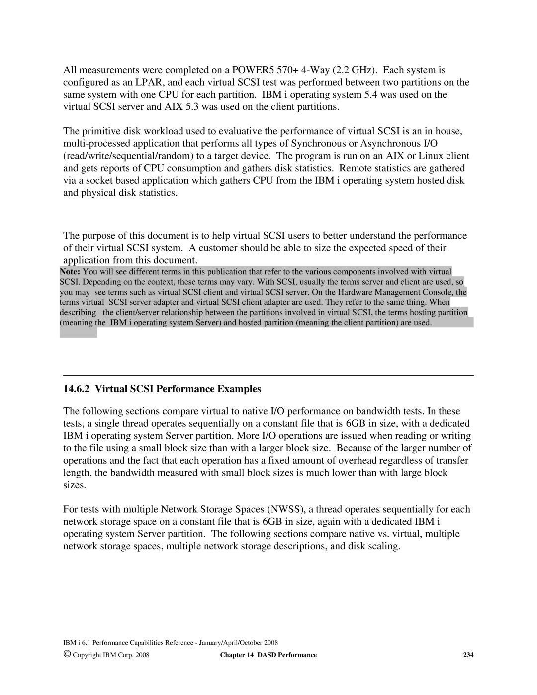 Intel 170 Servers, AS/400 RISC Server, 7xx Servers manual Virtual Scsi Performance Examples 