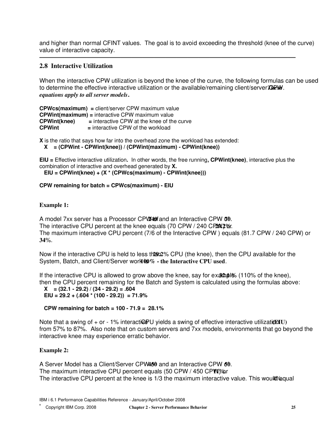 Intel AS/400 RISC Server, 170 Servers, 7xx Servers manual Interactive Utilization, Example 