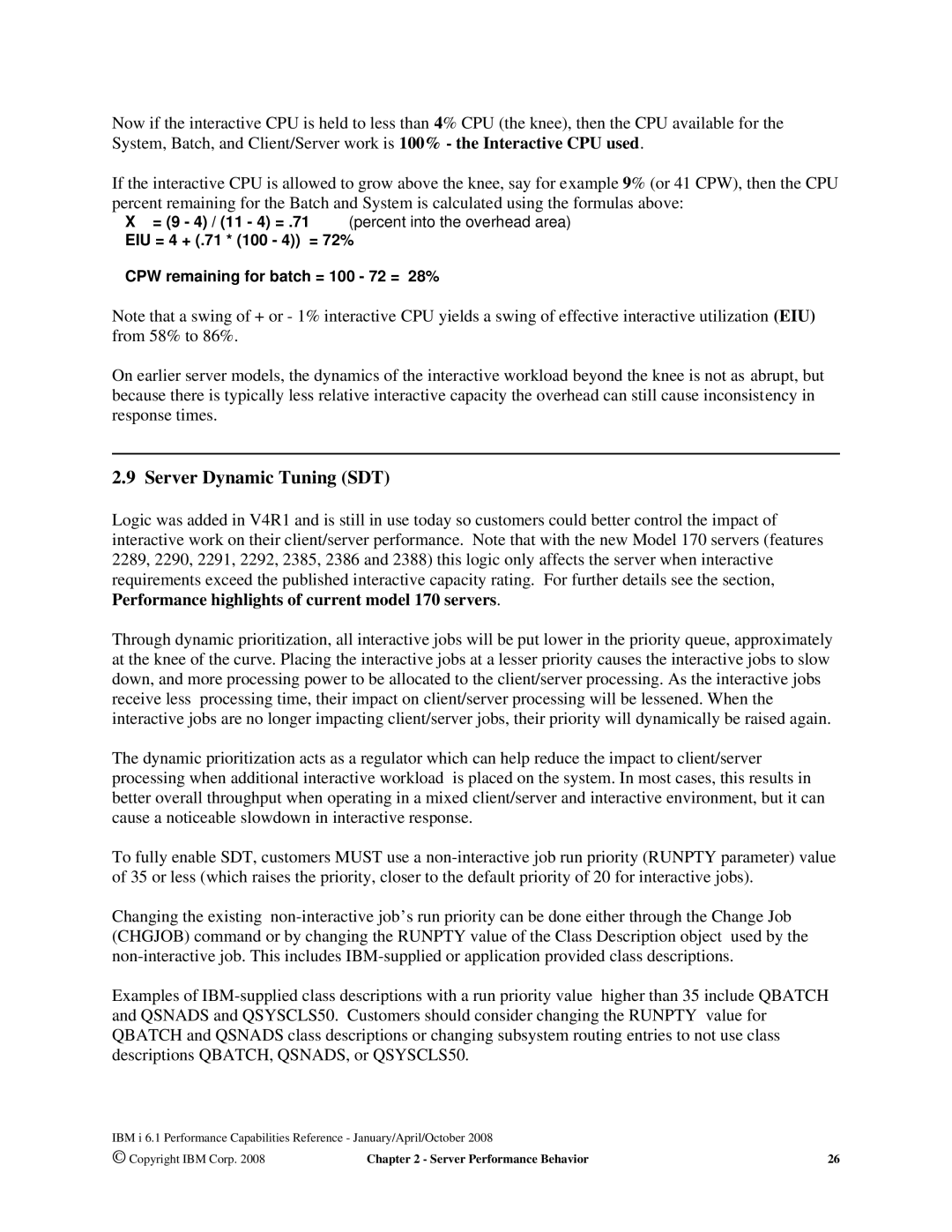 Intel 7xx Servers, 170 Servers, AS/400 RISC Server manual Server Dynamic Tuning SDT 