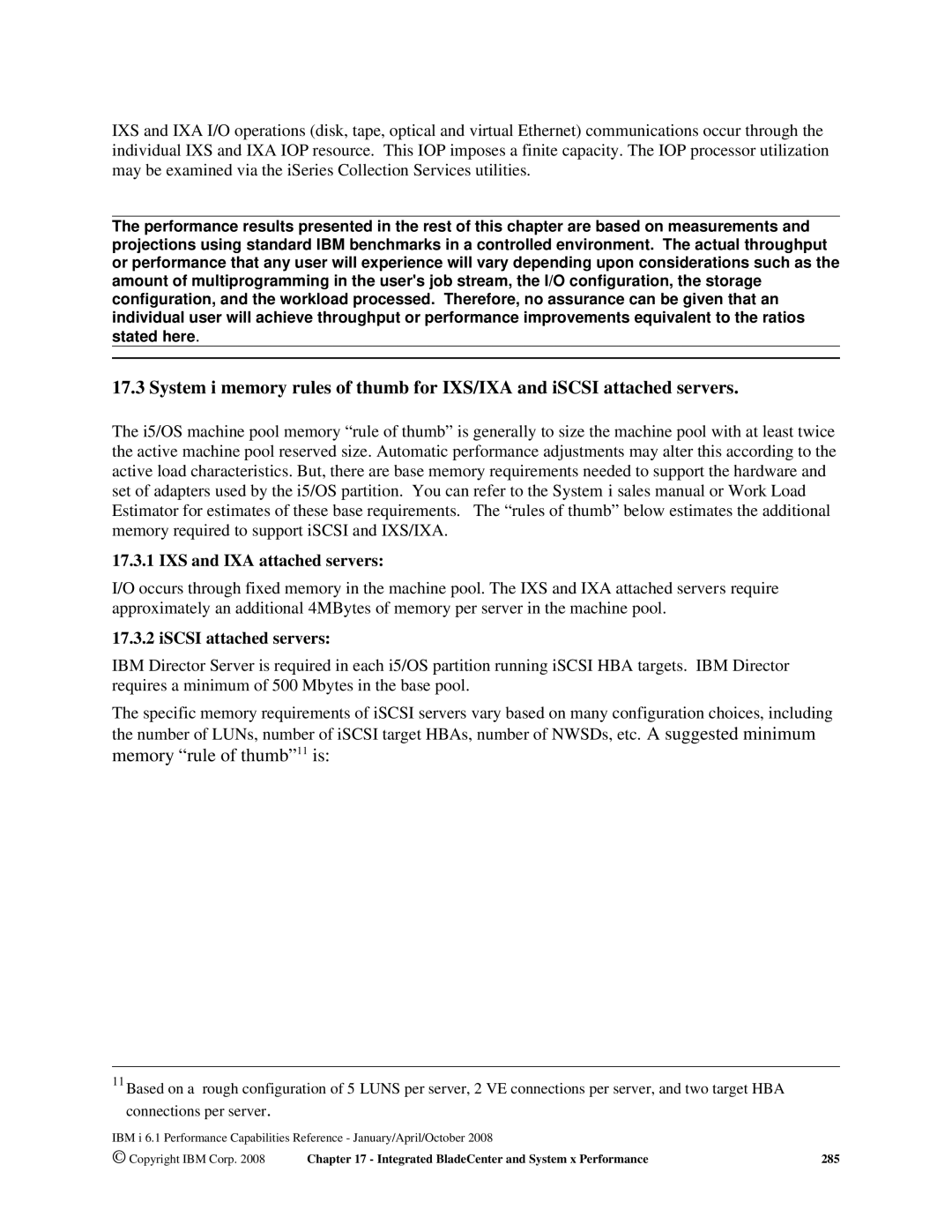 Intel 170 Servers, AS/400 RISC Server, 7xx Servers manual IXS and IXA attached servers, ISCSI attached servers 