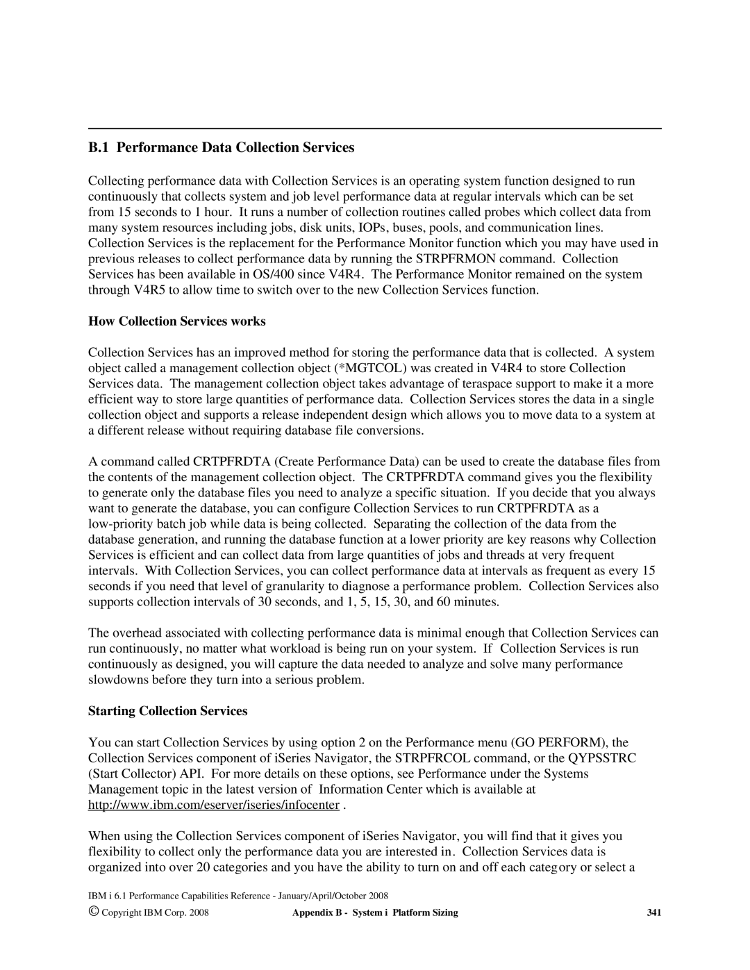 Intel 7xx Servers manual Performance Data Collection Services, How Collection Services works, Starting Collection Services 