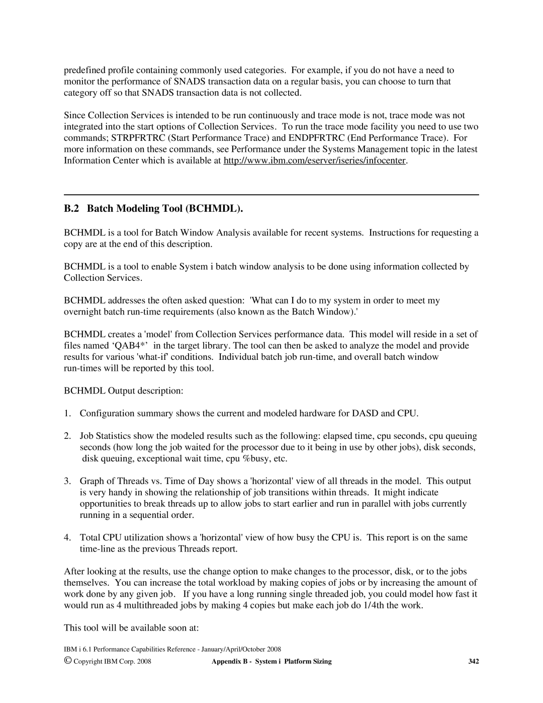 Intel 170 Servers, AS/400 RISC Server, 7xx Servers manual Batch Modeling Tool Bchmdl 