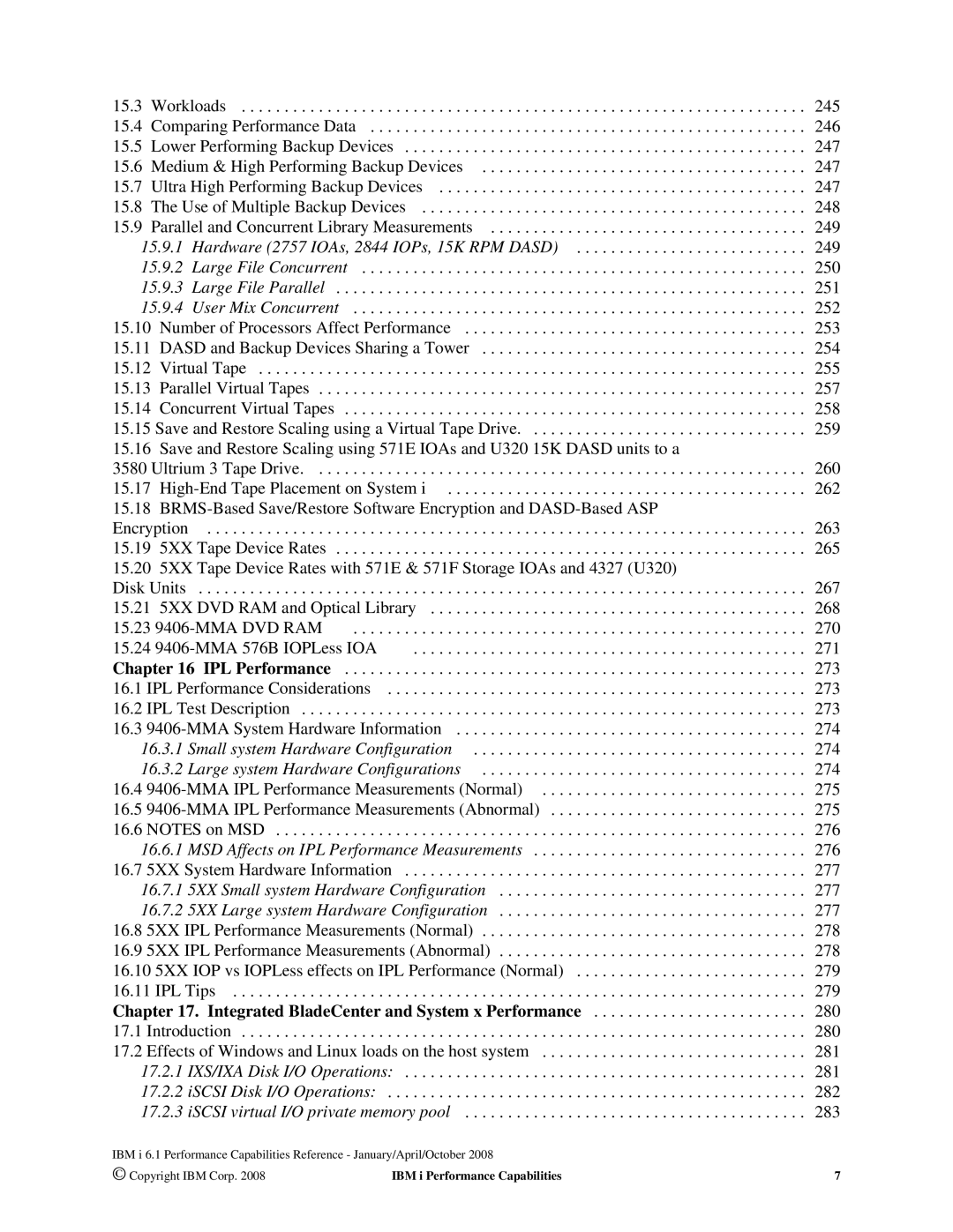 Intel AS/400 RISC Server, 170 Servers, 7xx Servers manual IPL Performance 