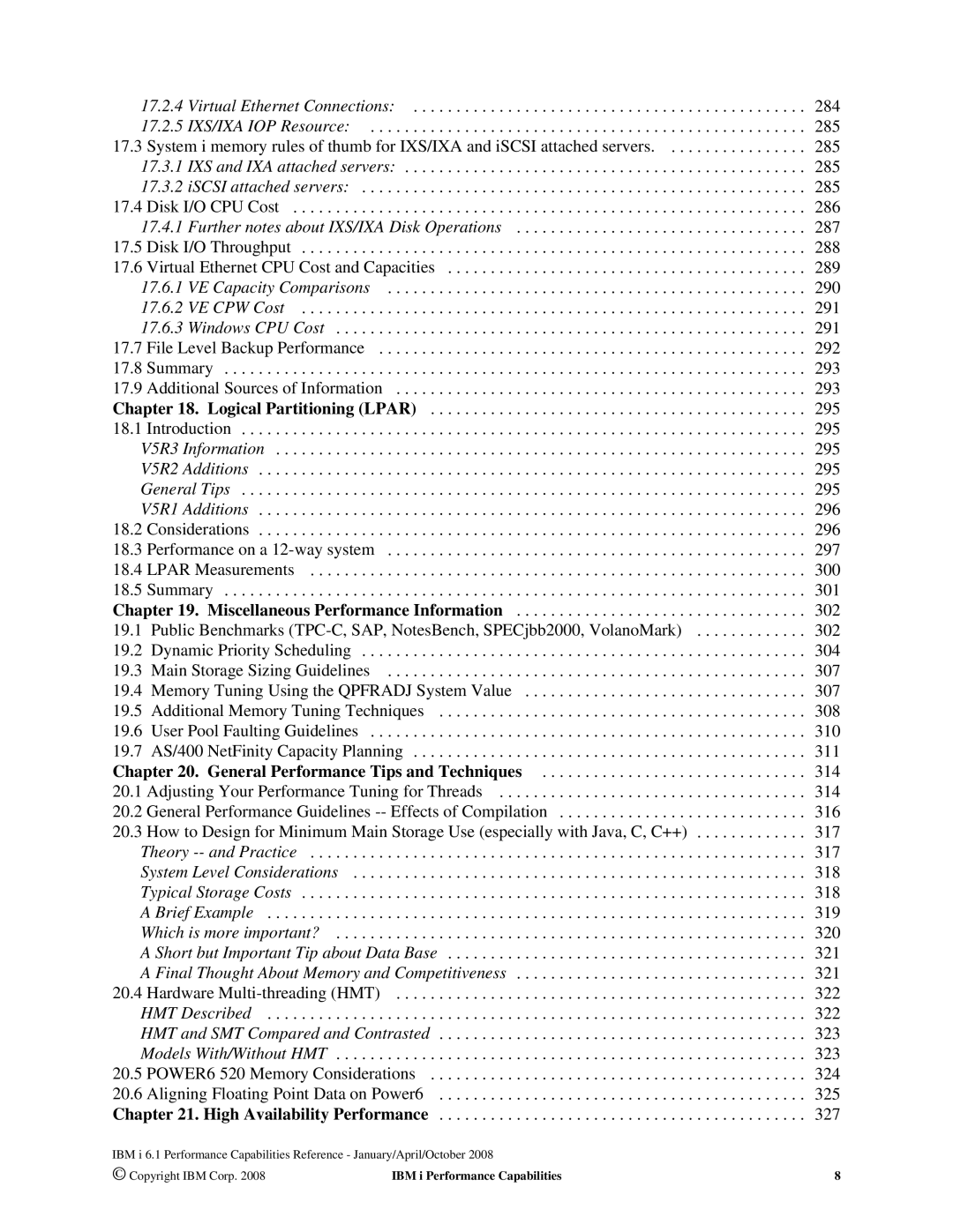 Intel 7xx Servers 284, 285, Disk I/O CPU Cost 286, 287, Disk I/O Throughput 288 17.6, 289, 290, 291, 293, 295, 18.1, 296 