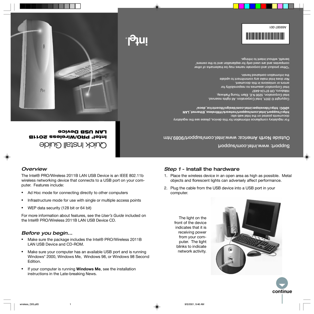 Intel 2011B installation instructions Overview, Before you begin, Install the hardware 