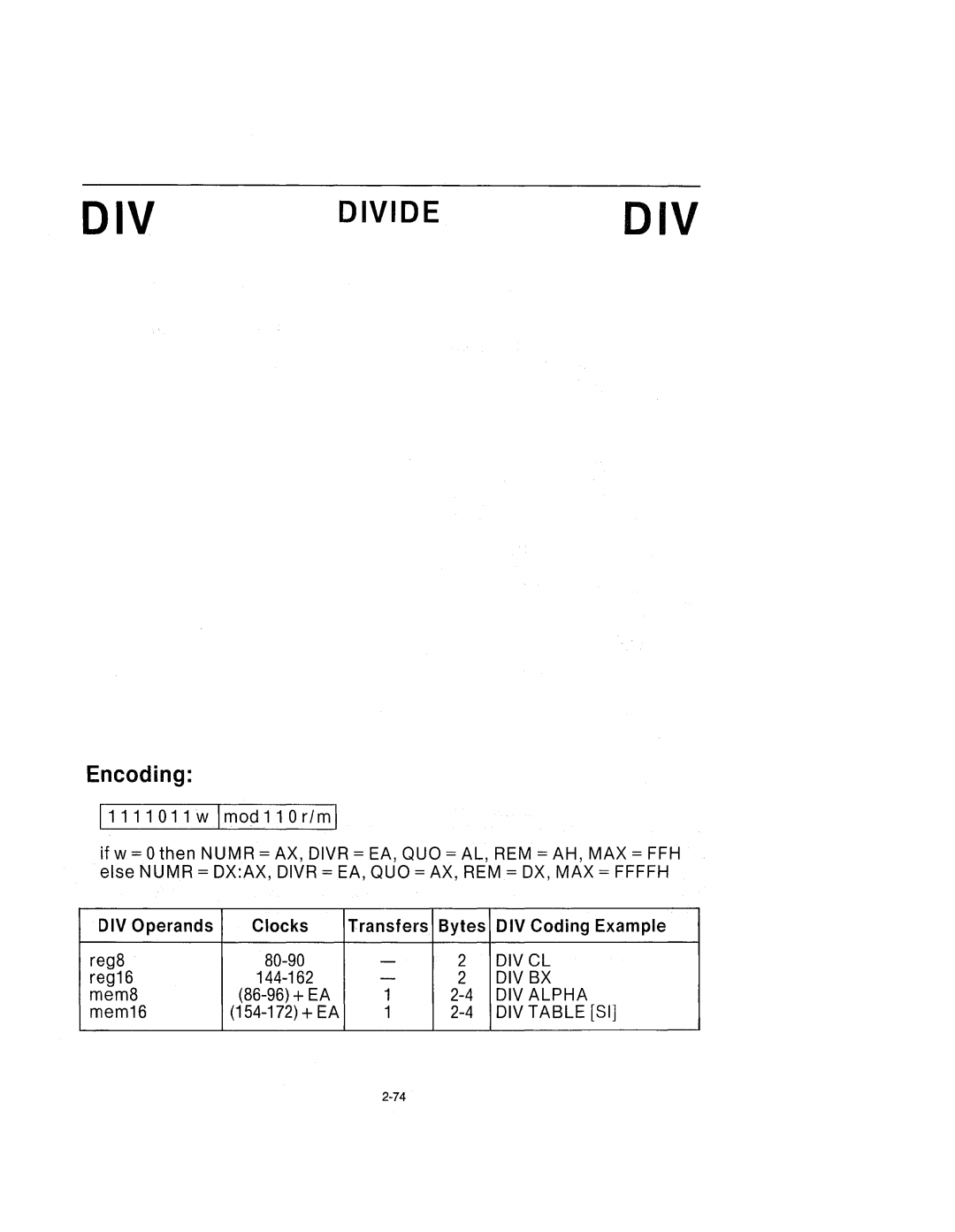 Intel 210200-002 manual Div 