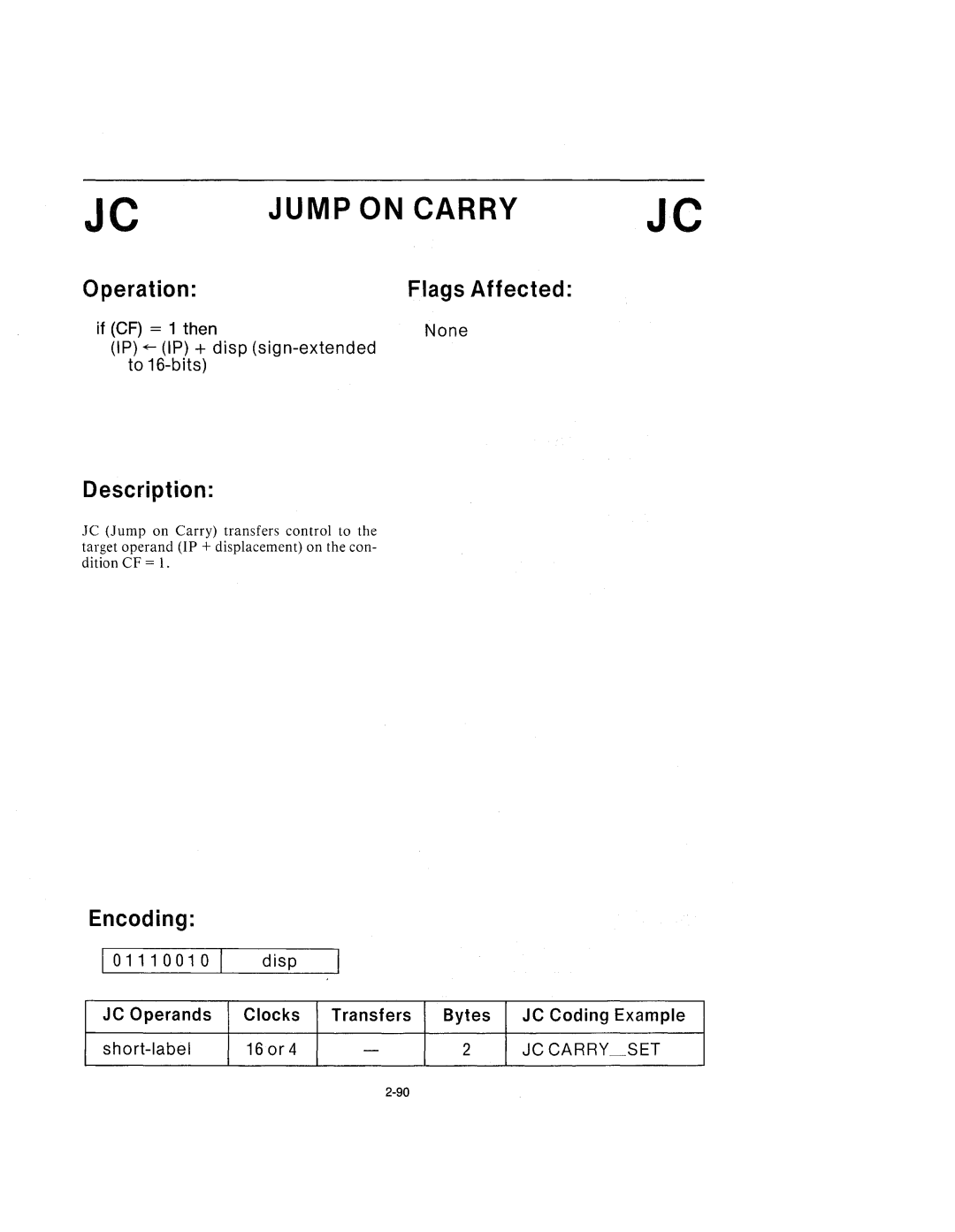 Intel 210200-002 manual Jump on Carry 