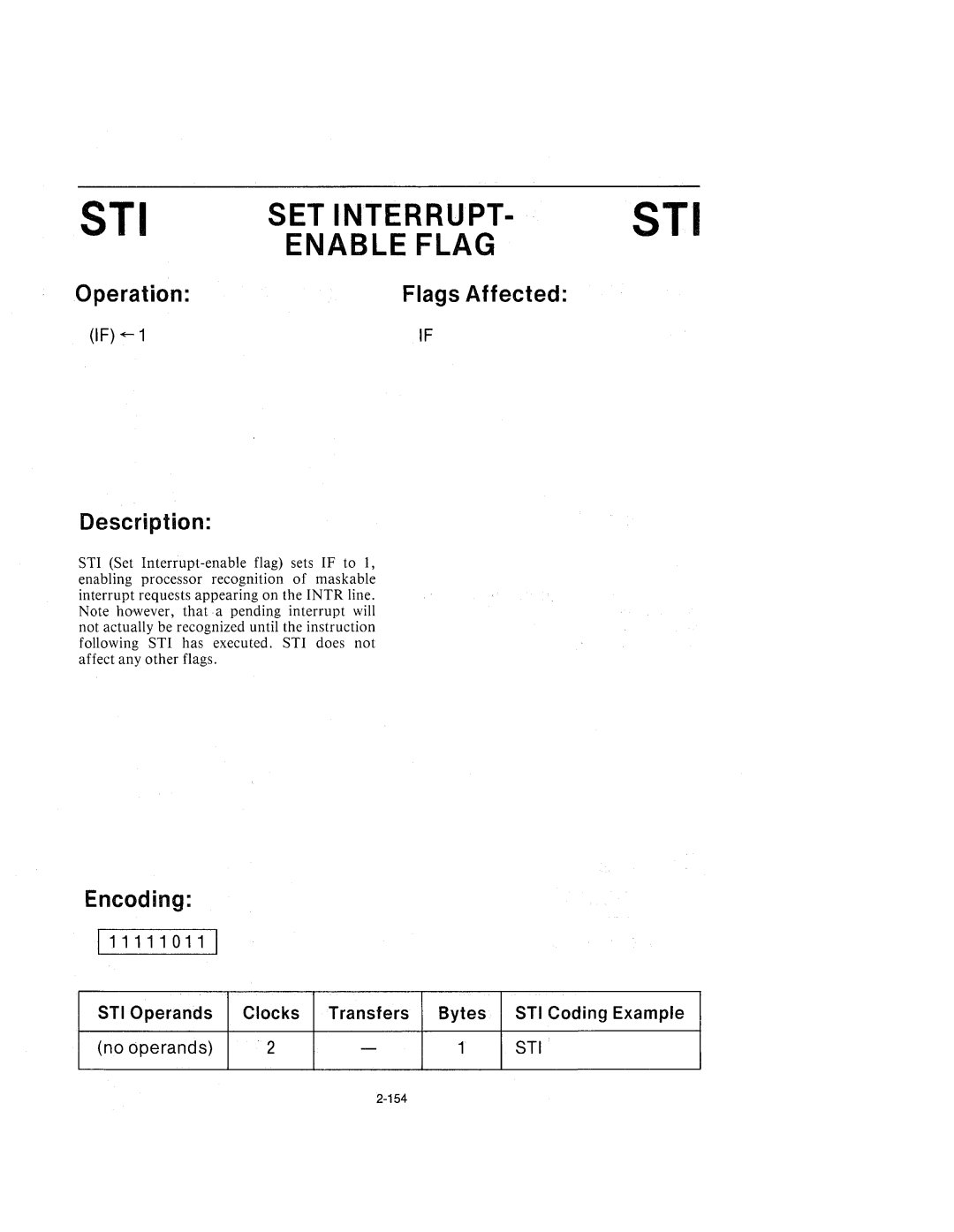 Intel 210200-002 manual SET INTERRUPT· Enable Flag 