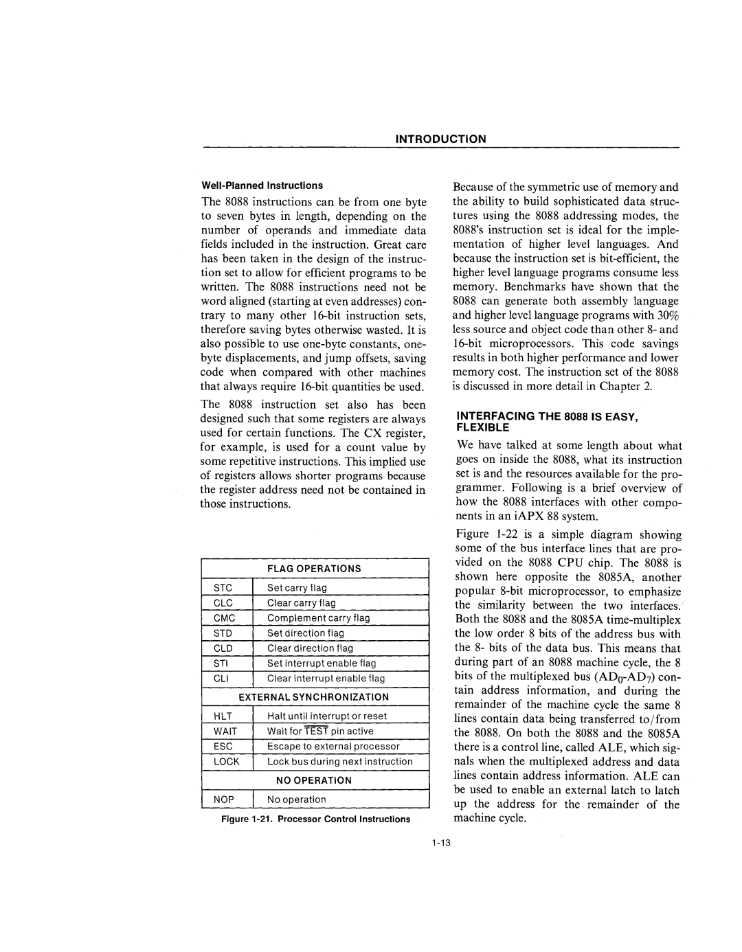 Intel 210200-002 manual Interfacing the 8088 is Easy Flexible 