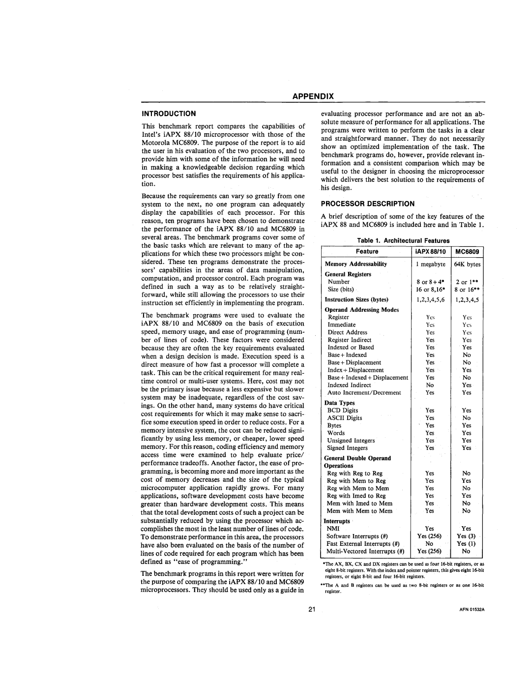 Intel 210200-002 manual Processor Description 