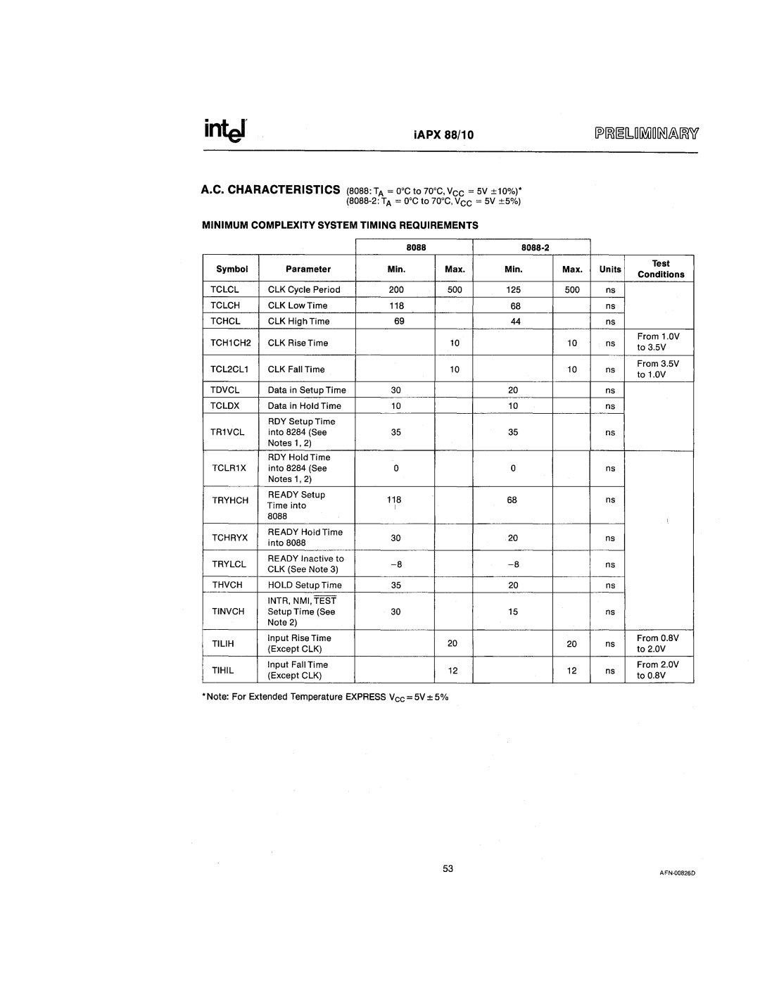 Intel 210200-002 manual IAPX 88/10 