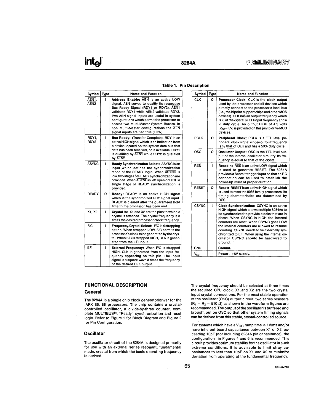 Intel 210200-002 manual IntJ8284A 