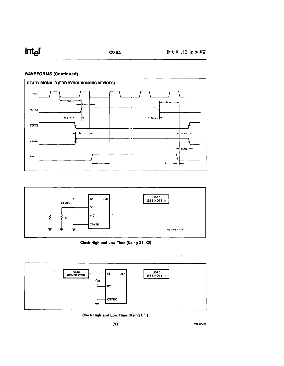 Intel 210200-002 manual 8284A 