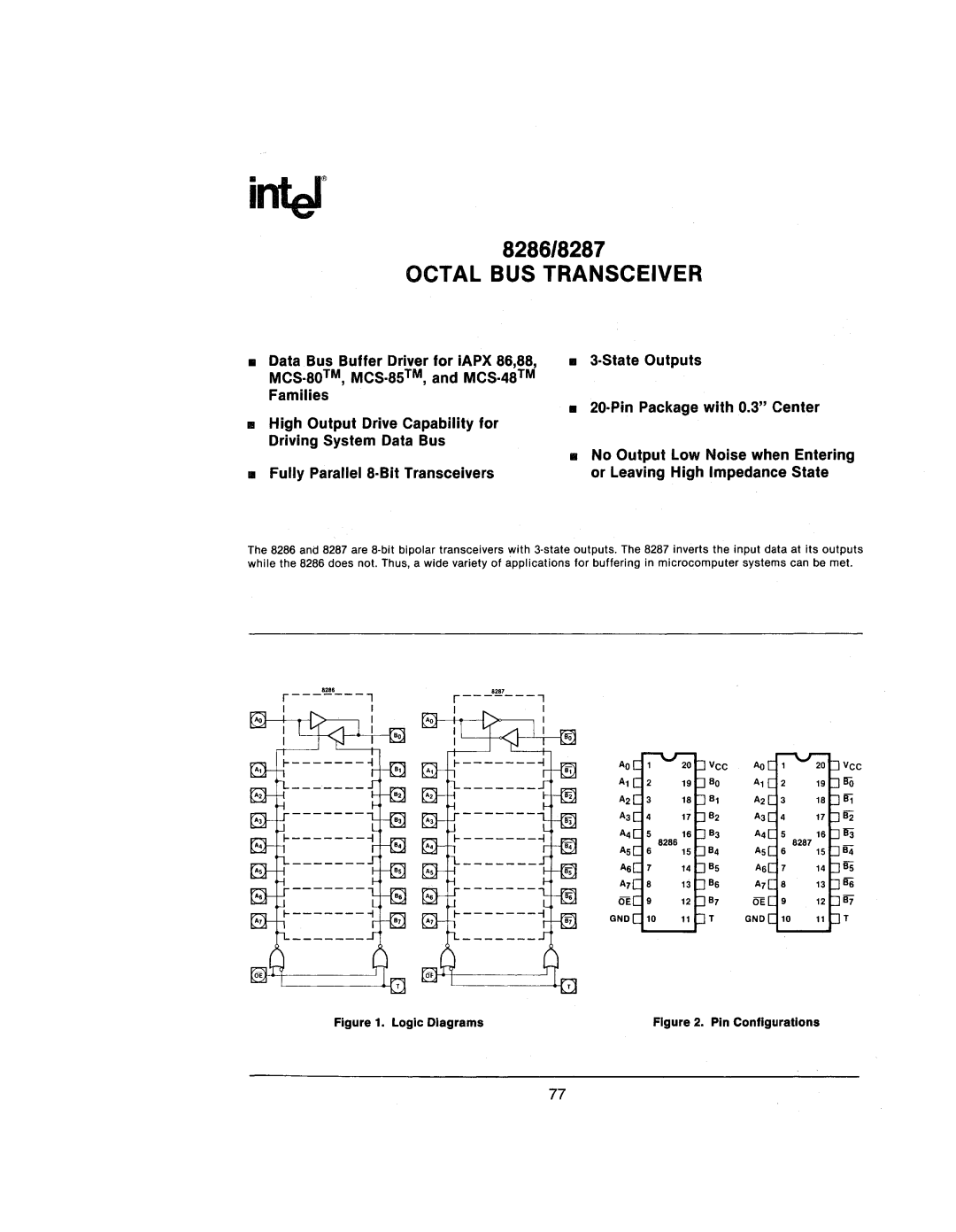 Intel 210200-002 manual 8286/8287 