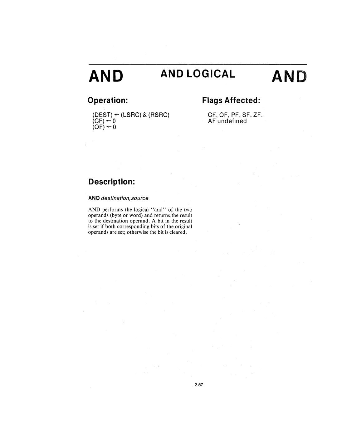 Intel 210200-002 manual Logical, Destination,source 