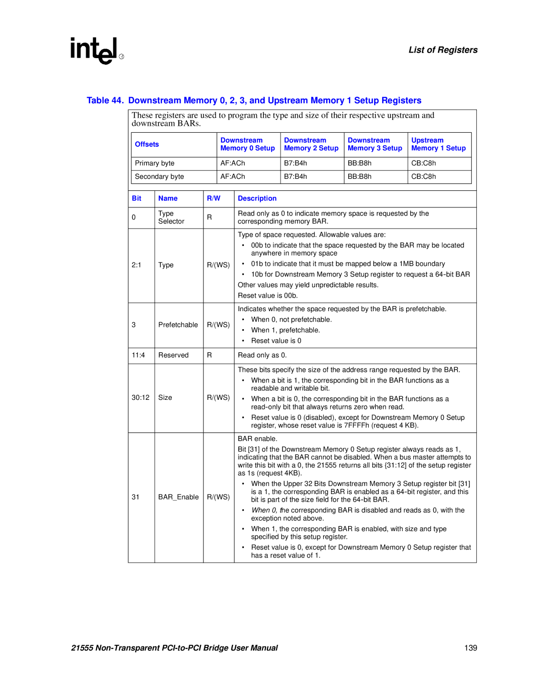 Intel 21555 user manual 139 