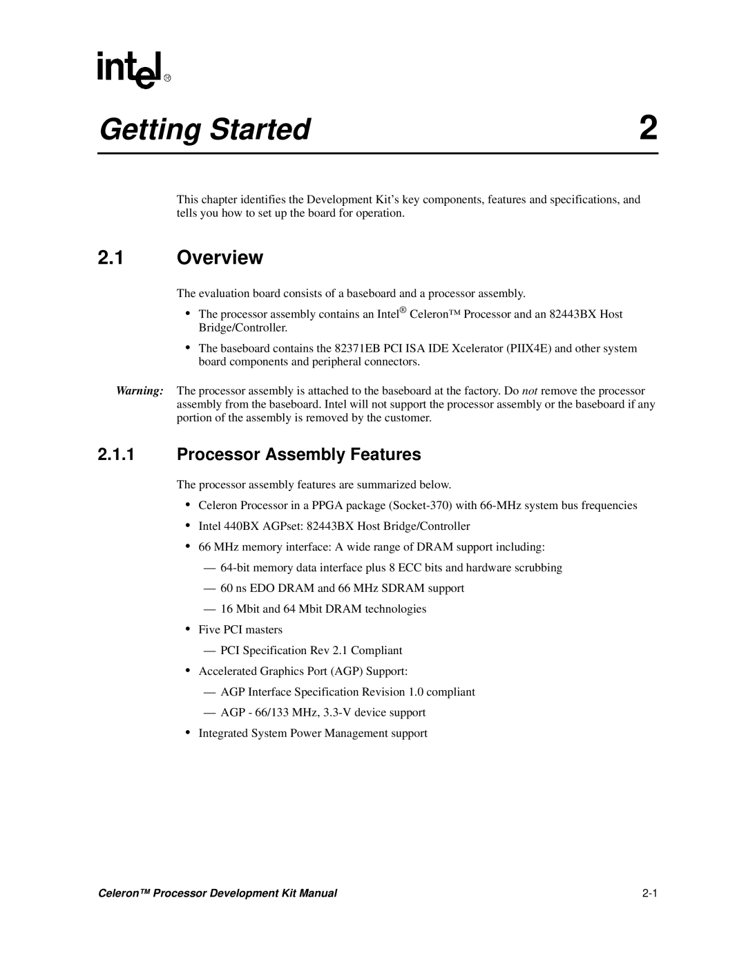 Intel 273246-002 manual Overview, Processor Assembly Features 