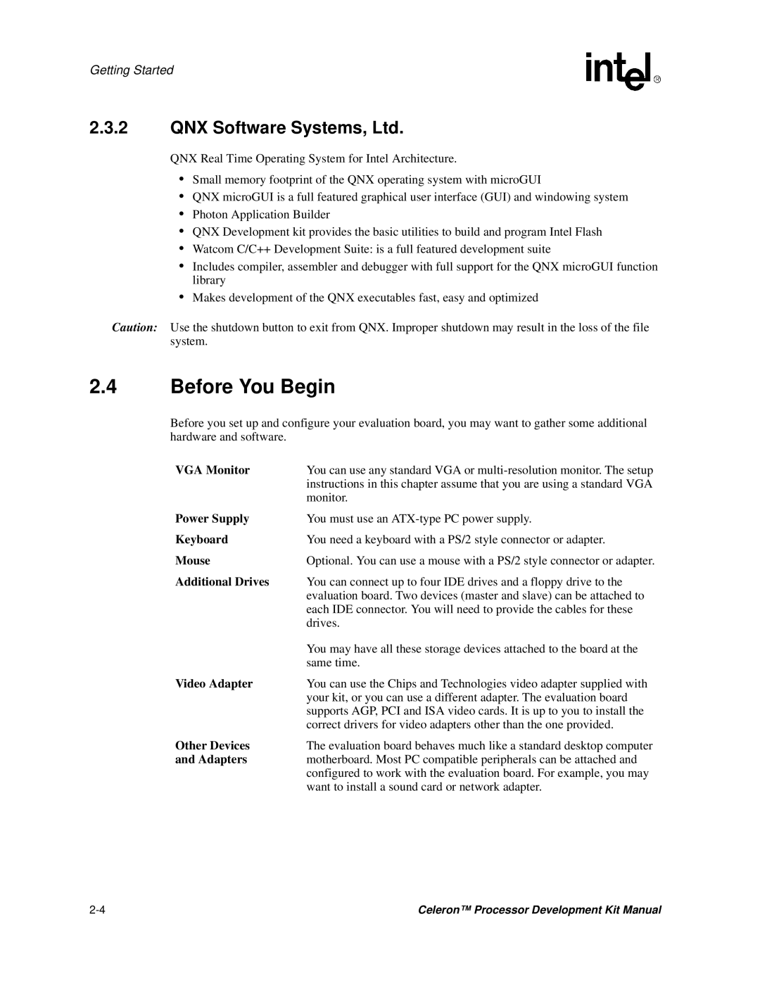 Intel 273246-002 manual Before You Begin, VGA Monitor 