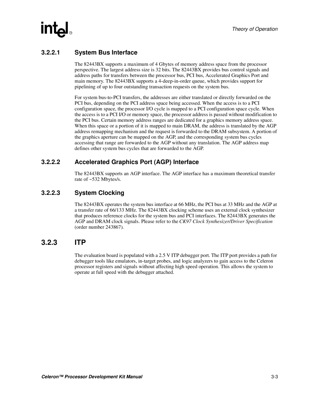 Intel 273246-002 manual 3 ITP, System Bus Interface 