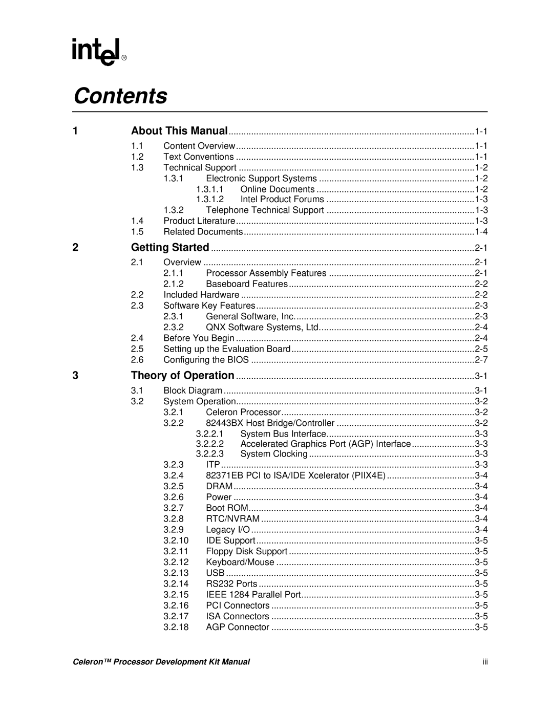 Intel 273246-002 manual Contents 