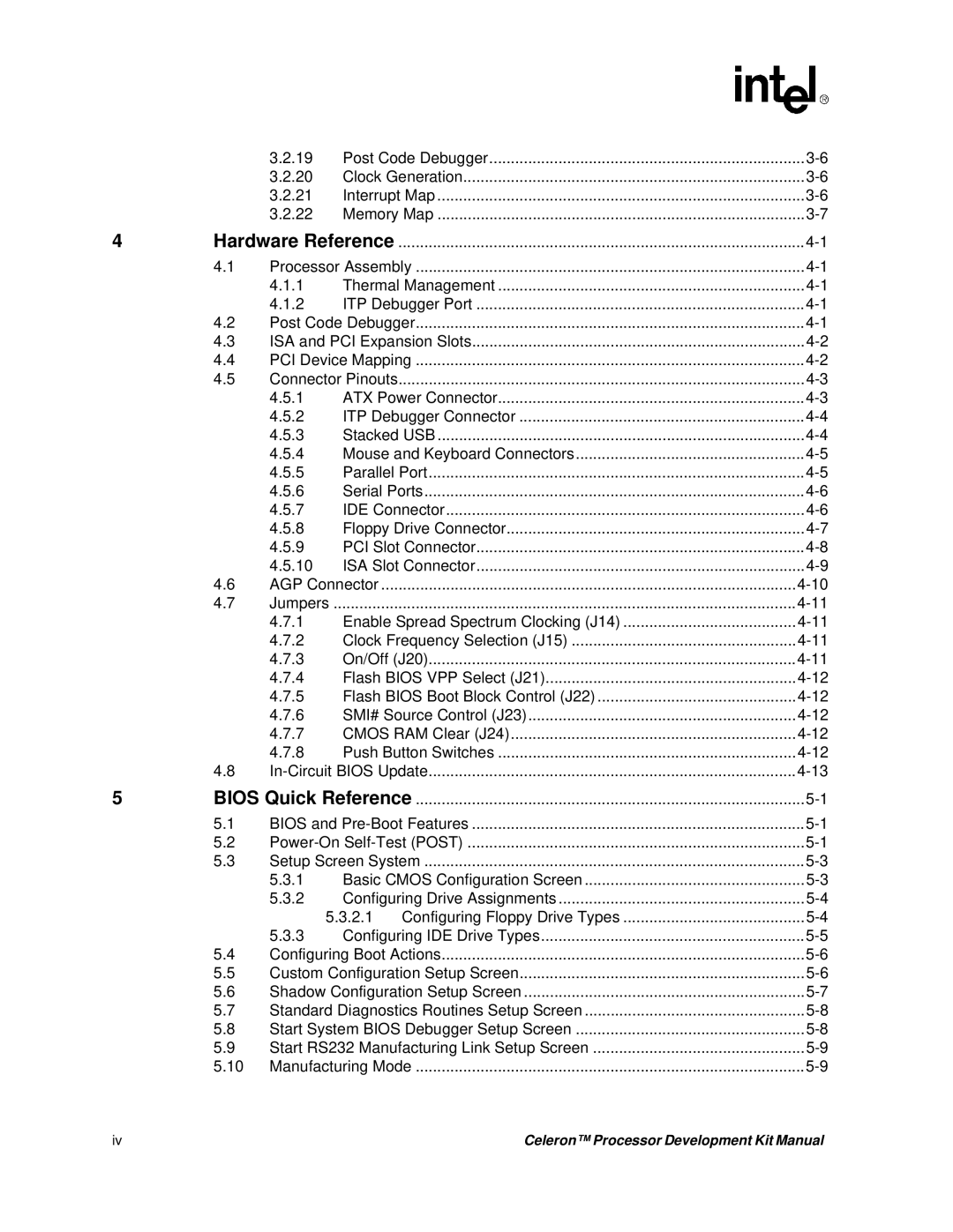 Intel 273246-002 manual Hardware Reference 