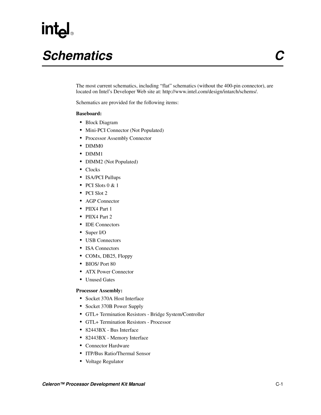 Intel 273246-002 manual Schematics 