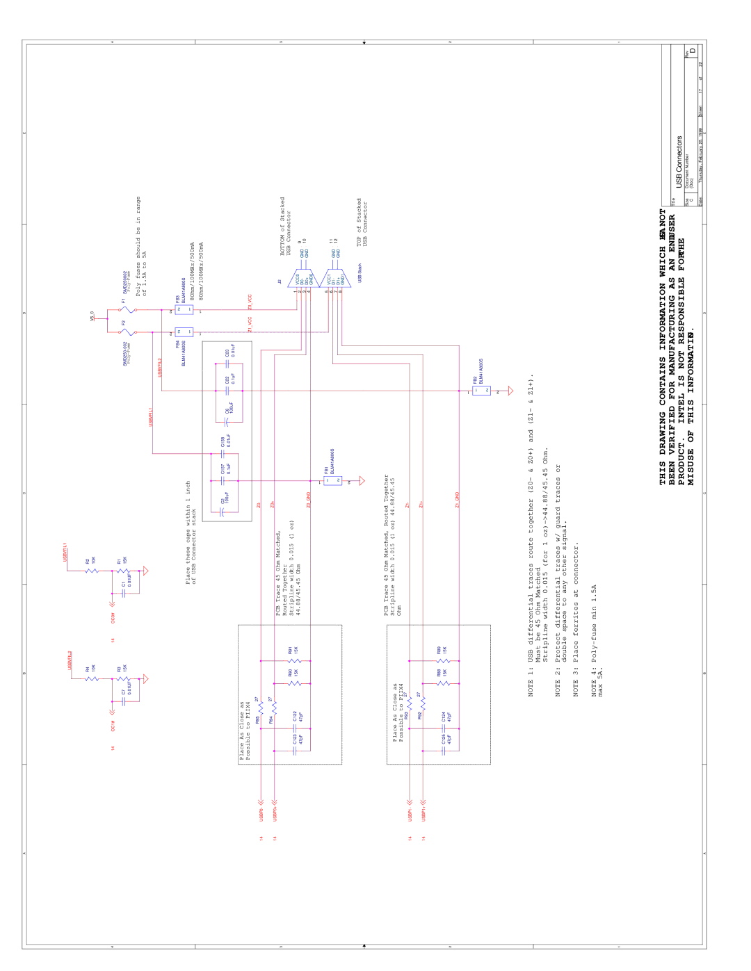 Intel 273246-002 manual USB Connectors 