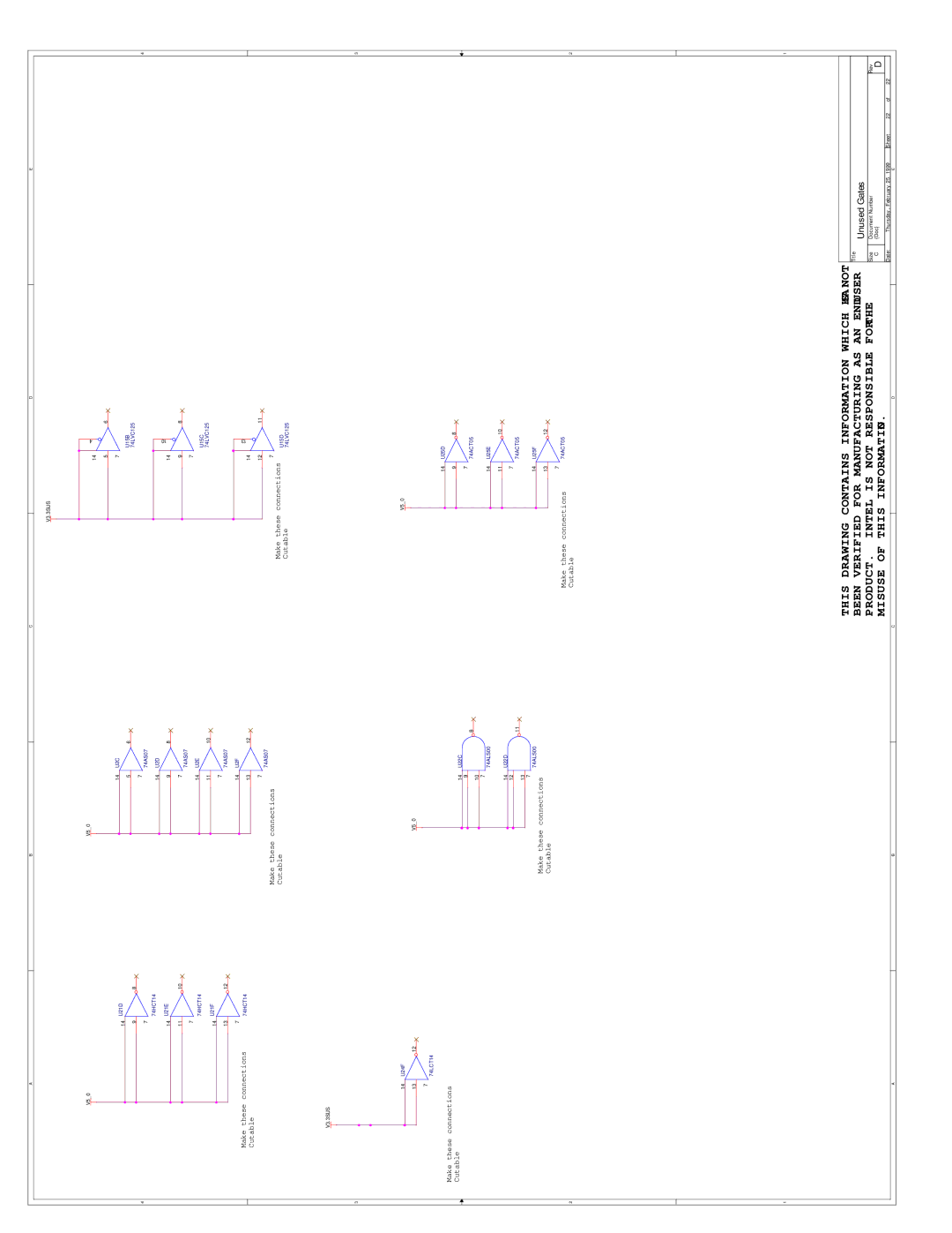 Intel 273246-002 manual Unused Gates 