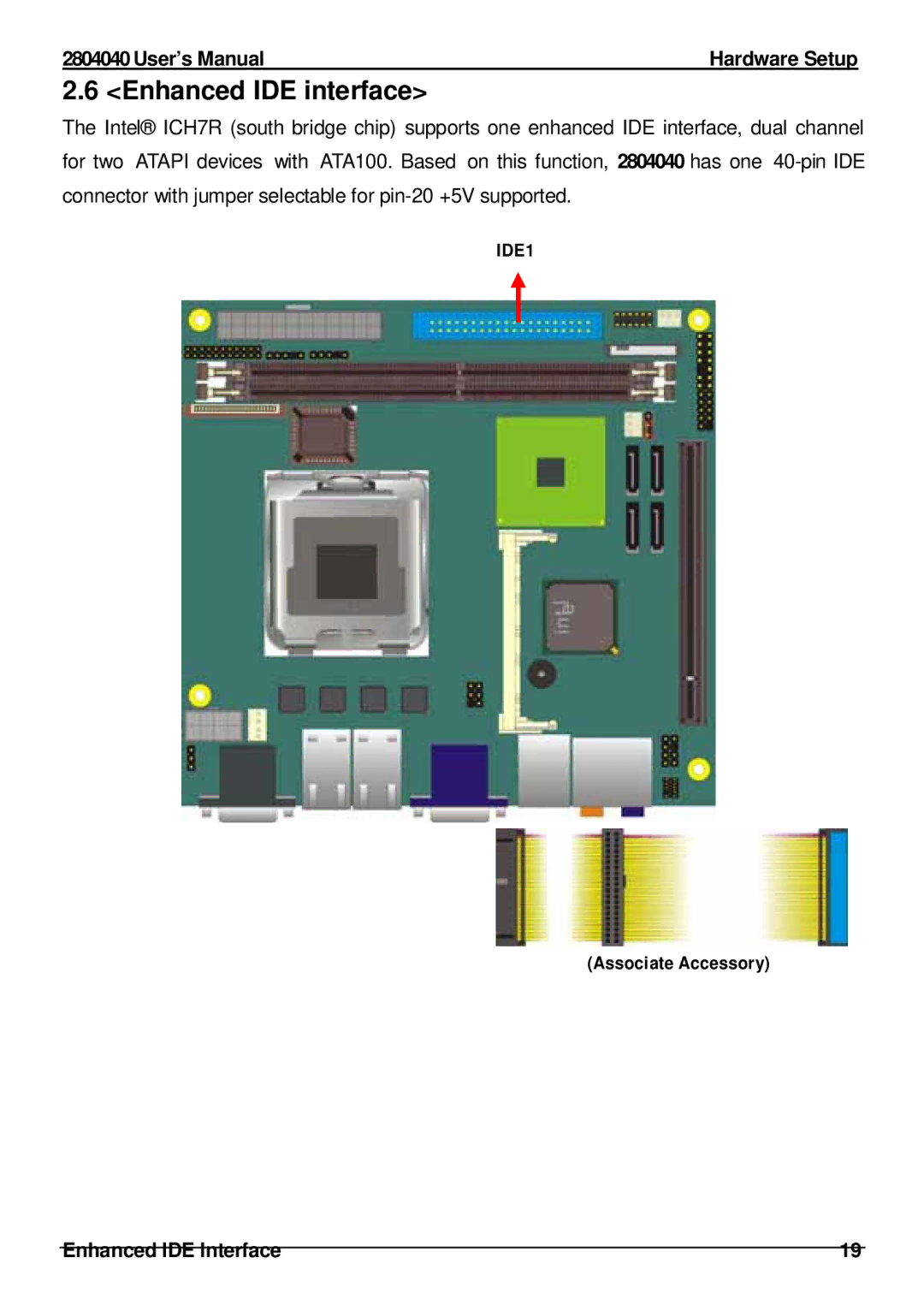 Intel 2804040 user manual Enhanced IDE interface, Enhanced IDE Interface 