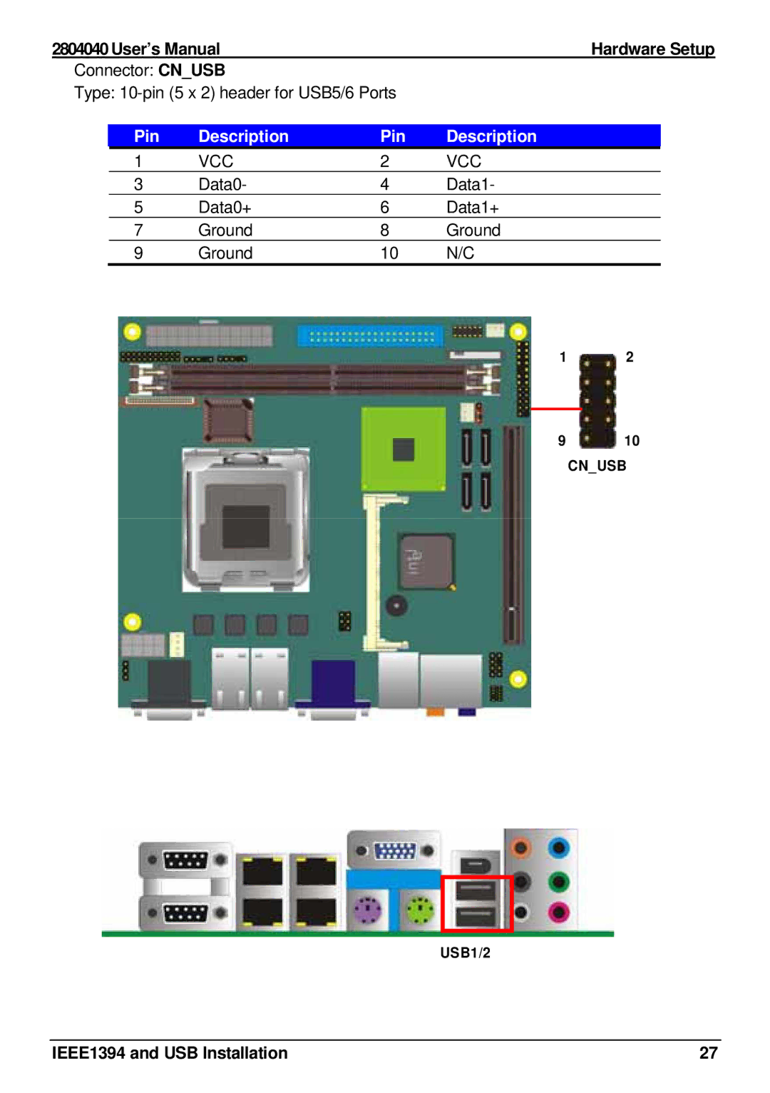 Intel 2804040 user manual Vcc 