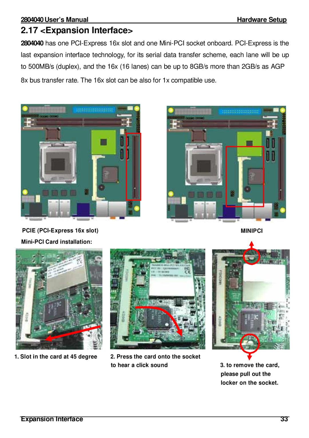 Intel 2804040 user manual Expansion Interface 